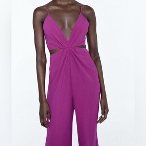 ZARA Cut Out Jumpsuit NWT Party Birthday Anniversary Travel Vacation Date night